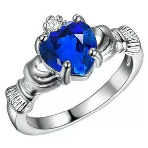 Size 5 1/2 Sapphire Claddagh Ring NEW